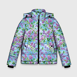 Куртка зимняя для мальчика Фиолетовая сирень, цвет: 3D-черный