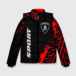 Куртка зимняя для мальчика Lamborghini red sport tires, цвет: 3D-черный