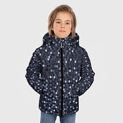 Куртка зимняя для мальчика Соты металлический синий, цвет: 3D-черный — фото 2
