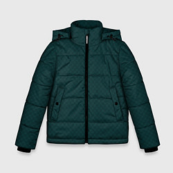 Куртка зимняя для мальчика Тёмно-зелёный паттерн однотонный, цвет: 3D-черный