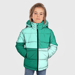 Куртка зимняя для мальчика Геометричный зелёный и мятный, цвет: 3D-черный — фото 2