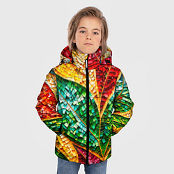 Куртка зимняя для мальчика Яркая мозаика с разноцветным абстрактным узором и, цвет: 3D-светло-серый — фото 2