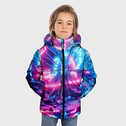 Куртка зимняя для мальчика Разбитая неоновая вывеска - мегаполис, цвет: 3D-красный — фото 2