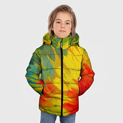 Куртка зимняя для мальчика Абстракция цветение акрил, цвет: 3D-черный — фото 2