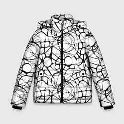 Куртка зимняя для мальчика Абстрактный нейрографический узор, цвет: 3D-черный