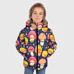 Куртка зимняя для мальчика Веселые грибочки паттерн, цвет: 3D-черный — фото 2