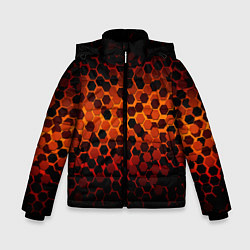 Куртка зимняя для мальчика Абстрактный летний узор, цвет: 3D-черный
