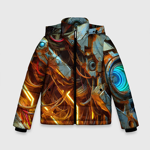 Зимняя куртка для мальчика Cyber armor - ai art / 3D-Красный – фото 1