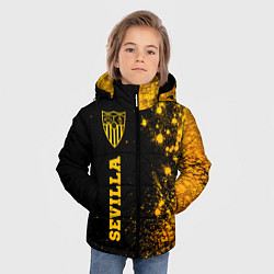 Куртка зимняя для мальчика Sevilla - gold gradient по-вертикали, цвет: 3D-черный — фото 2