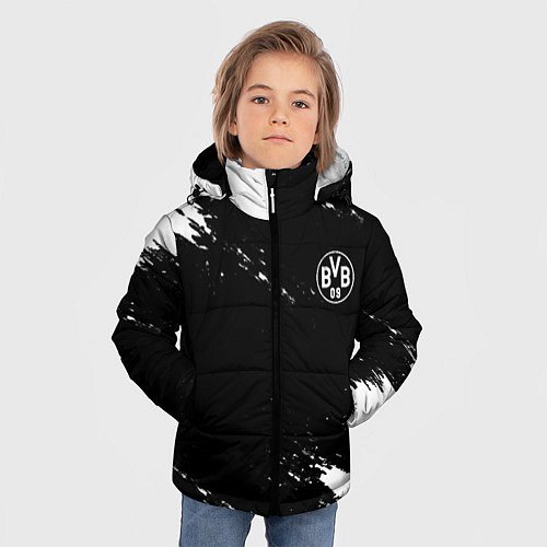 Зимняя куртка для мальчика Borussia краски чёрно белый / 3D-Светло-серый – фото 3
