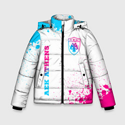 Зимняя куртка для мальчика AEK Athens neon gradient style вертикально