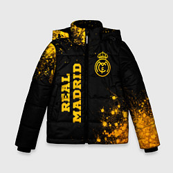 Куртка зимняя для мальчика Real Madrid - gold gradient вертикально, цвет: 3D-черный