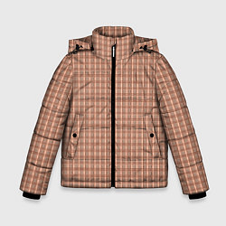 Куртка зимняя для мальчика Пыльный розовый паттерн клетка, цвет: 3D-светло-серый