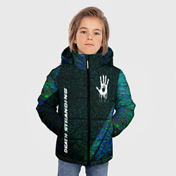 Куртка зимняя для мальчика Death Stranding glitch blue, цвет: 3D-черный — фото 2