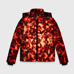 Куртка зимняя для мальчика Узор огня, цвет: 3D-черный
