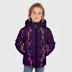 Куртка зимняя для мальчика Молнии на пурпурном, цвет: 3D-красный — фото 2
