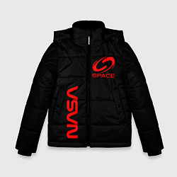 Куртка зимняя для мальчика Nasa space red logo, цвет: 3D-черный