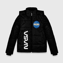 Куртка зимняя для мальчика NASA logo usa space, цвет: 3D-черный