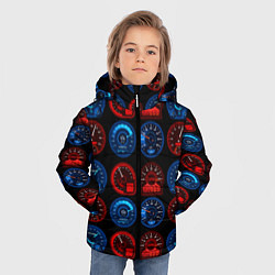 Куртка зимняя для мальчика Автомобильные спидометры, цвет: 3D-черный — фото 2