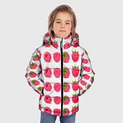 Куртка зимняя для мальчика Ягода малина узор, цвет: 3D-красный — фото 2