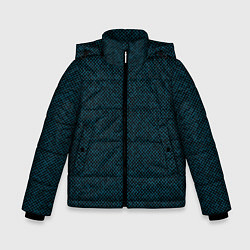 Куртка зимняя для мальчика Текстурированный чёрно-бирюзовый, цвет: 3D-черный