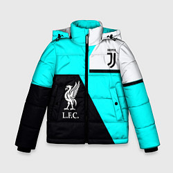 Куртка зимняя для мальчика Juventus x Liverpool geometry, цвет: 3D-светло-серый