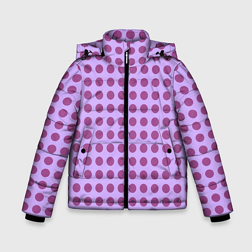 Зимняя куртка для мальчика Сиреневый паттерн в горошек / 3D-Красный – фото 1