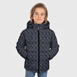 Куртка зимняя для мальчика Чёрно-синий текстурированный, цвет: 3D-светло-серый — фото 2
