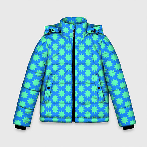 Зимняя куртка для мальчика Паттерн голубые звездочки / 3D-Красный – фото 1