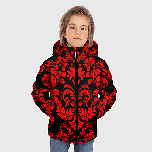 Зимняя куртка для мальчика Дамаск узор / 3D-Светло-серый – фото 3