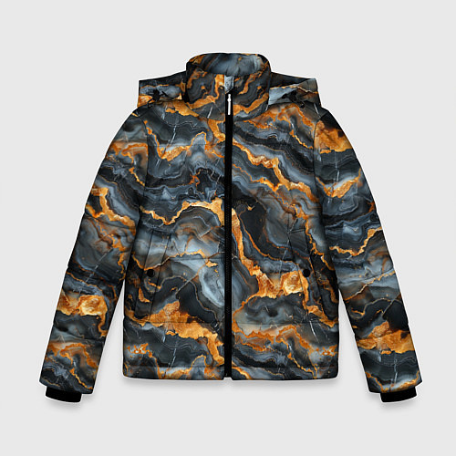 Зимняя куртка для мальчика Мраморное золото / 3D-Светло-серый – фото 1