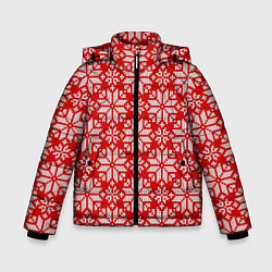 Зимняя куртка для мальчика Цветной вязаный орнамент