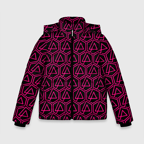 Зимняя куртка для мальчика Linkin park pink logo / 3D-Красный – фото 1