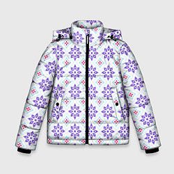 Куртка зимняя для мальчика Красивый цветочный узор, цвет: 3D-светло-серый