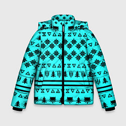 Куртка зимняя для мальчика Ведьмак зимний паттерн, цвет: 3D-черный