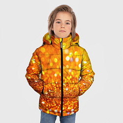 Куртка зимняя для мальчика Оранжевые и желтые блестяшки боке, цвет: 3D-черный — фото 2