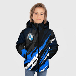 Куртка зимняя для мальчика БМВ - синий гексагон, цвет: 3D-черный — фото 2