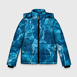 Куртка зимняя для мальчика Текстура океана, цвет: 3D-черный