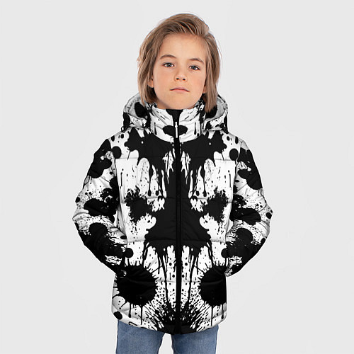 Зимняя куртка для мальчика Psychedelic Rorschach test - ai art / 3D-Светло-серый – фото 3