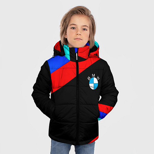 Зимняя куртка для мальчика BMW line sport / 3D-Светло-серый – фото 3