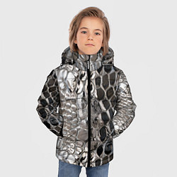 Куртка зимняя для мальчика Серебряная кожа змеи, цвет: 3D-черный — фото 2