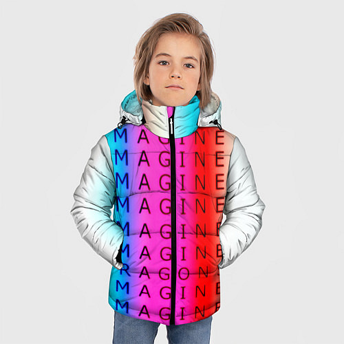 Зимняя куртка для мальчика Imagine Dragons neon rock / 3D-Светло-серый – фото 3