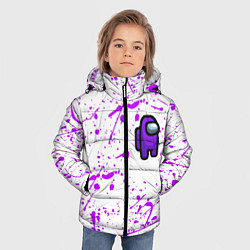 Куртка зимняя для мальчика Among us neon colors game, цвет: 3D-светло-серый — фото 2