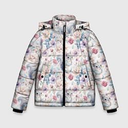 Куртка зимняя для мальчика Бельчонок в цветах, цвет: 3D-черный