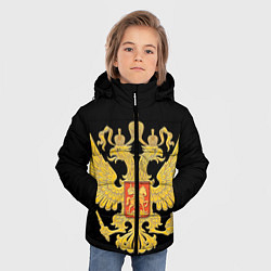 Куртка зимняя для мальчика Герб России: золото, цвет: 3D-черный — фото 2