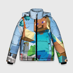 Куртка зимняя для мальчика Minecraft World, цвет: 3D-светло-серый