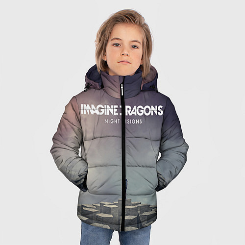 Зимняя куртка для мальчика Imagine Dragons: Night Visions / 3D-Светло-серый – фото 3