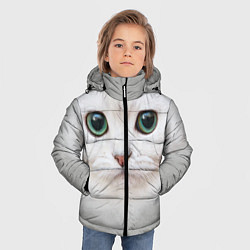 Куртка зимняя для мальчика Белый котик, цвет: 3D-черный — фото 2