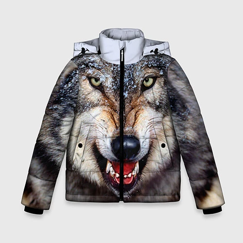 Зимняя куртка для мальчика Взгляд волка / 3D-Красный – фото 1