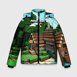 Куртка зимняя для мальчика Minecraft House, цвет: 3D-черный